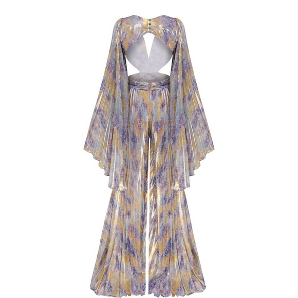 NEW Raisa Vanessa Pleated Chiffon Cut Out Jumpsuit Size FR 36 US 4/6 Small $1800 - Picture 4 of 11